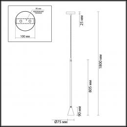 Odeon light 3884/1B HIGHTECH ODL20 353 черный/металл Подвесной светильник LED GU10 7W 220V PIPA  - 2 купить